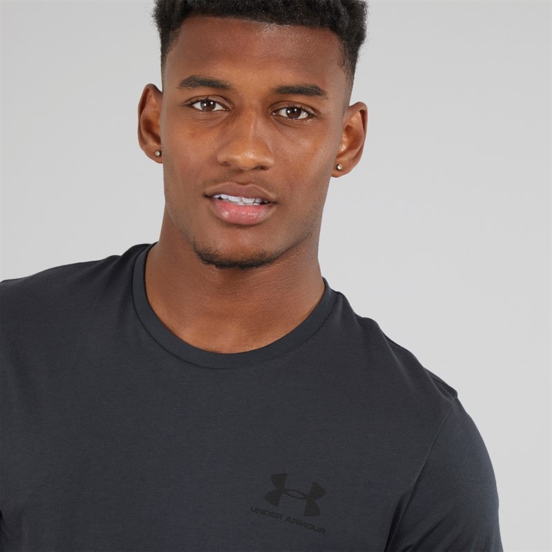 Under Armour Mens UA Sportstyle Left Chest Short Sleeve T-Shirt Black/Black - Image 3