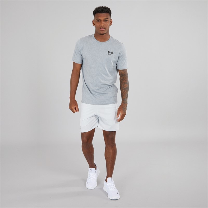 Under Armour Mens UA Sportstyle Left Chest Short Sleeve T-Shirt Steel Light Heather / Black - Image 4