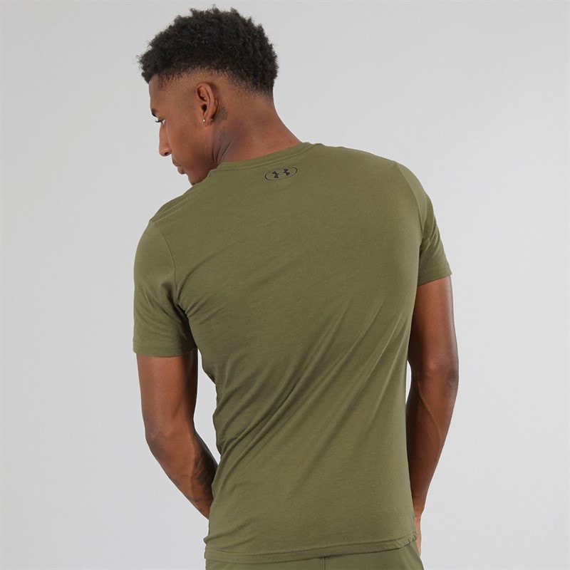 Under Armour Mens UA Sportstyle Left Chest Short Sleeve T-Shirt Marine OD Green/Black - Image 2