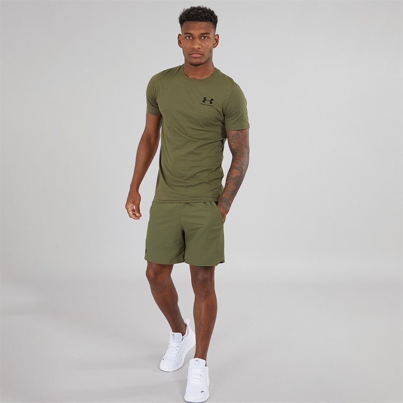 Under Armour Mens UA Sportstyle Left Chest Short Sleeve T-Shirt Marine OD Green/Black - Image 3