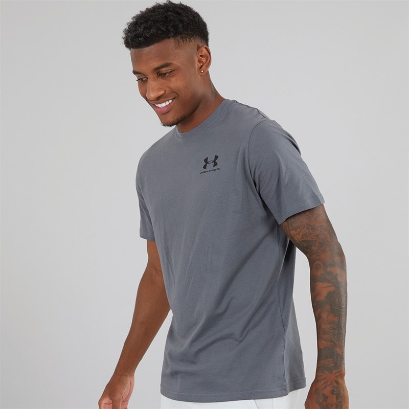 Under Armour Mens UA Sportstyle Left Chest Short Sleeve T-Shirt Castlerock/Black