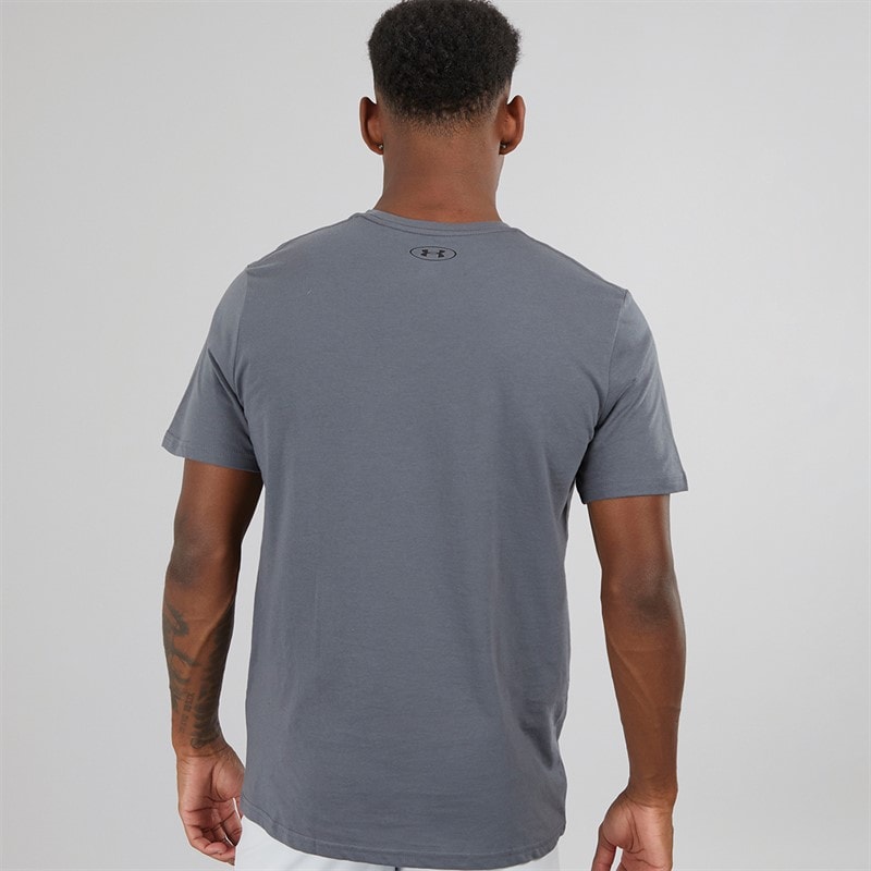 Under Armour Mens UA Sportstyle Left Chest Short Sleeve T-Shirt Castlerock/Black - Image 2