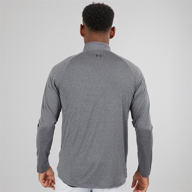 Under Armour Mens UA Tech 2.0 1/2 Zip Top Carbon Heather/Black - Image 2