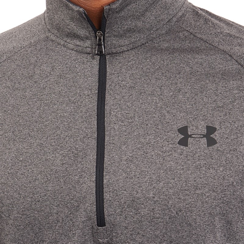 Under Armour Mens UA Tech 2.0 1/2 Zip Top Carbon Heather/Black - Image 3