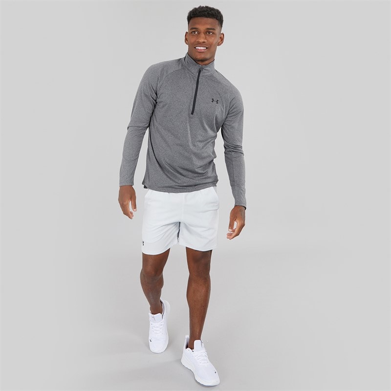 Under Armour Mens UA Tech 2.0 1/2 Zip Top Carbon Heather/Black - Image 4