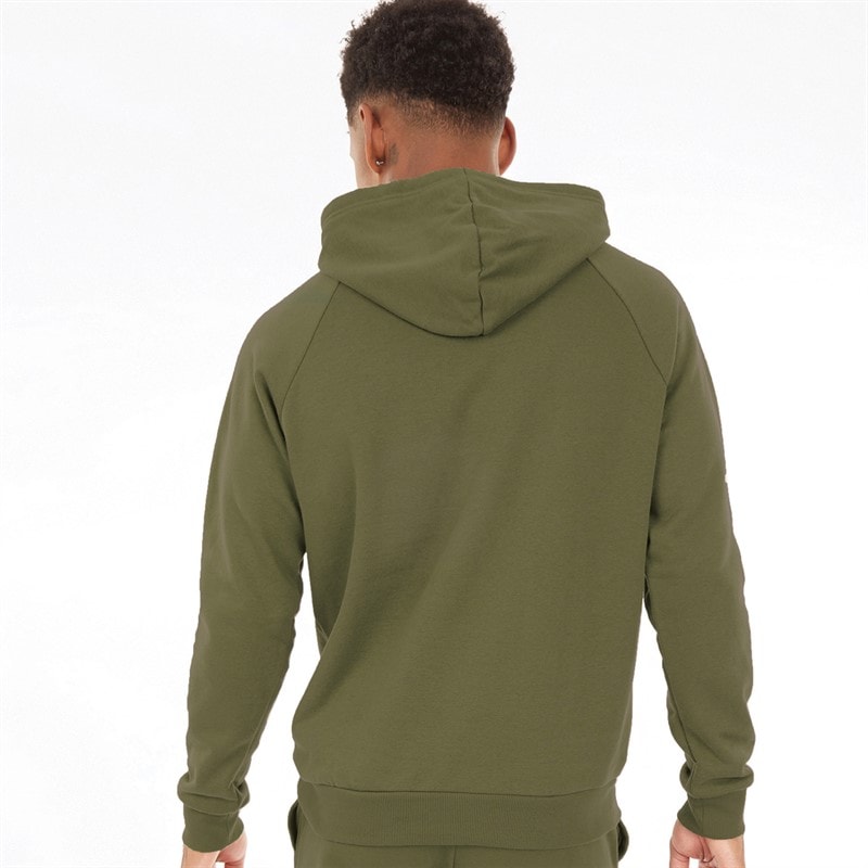 Under Armour Mens UA Rival Fleece Logo Hoodie Marine OD Green/White - Image 2