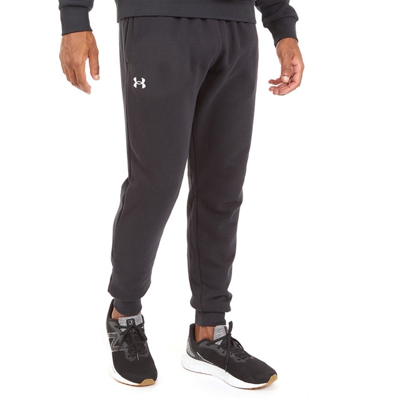 Under Armour Mens UA Rival Fleece Joggers Black/White - Image 1