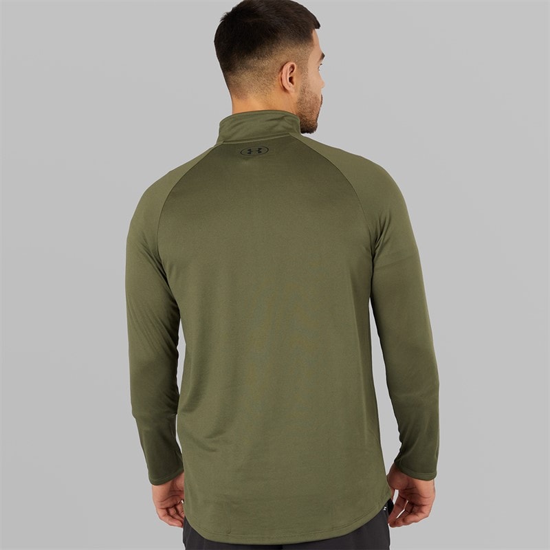 Under Armour Mens UA Tech 2.0 1/2 Zip Marine OD Green/Black - Image 2