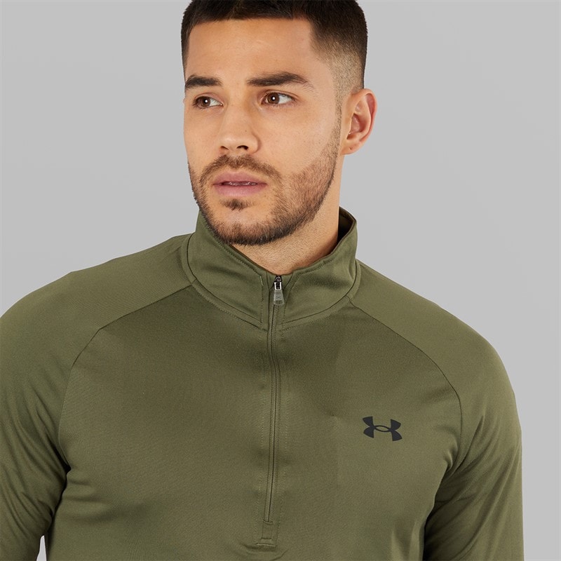 Under Armour Mens UA Tech 2.0 1/2 Zip Marine OD Green/Black - Image 3
