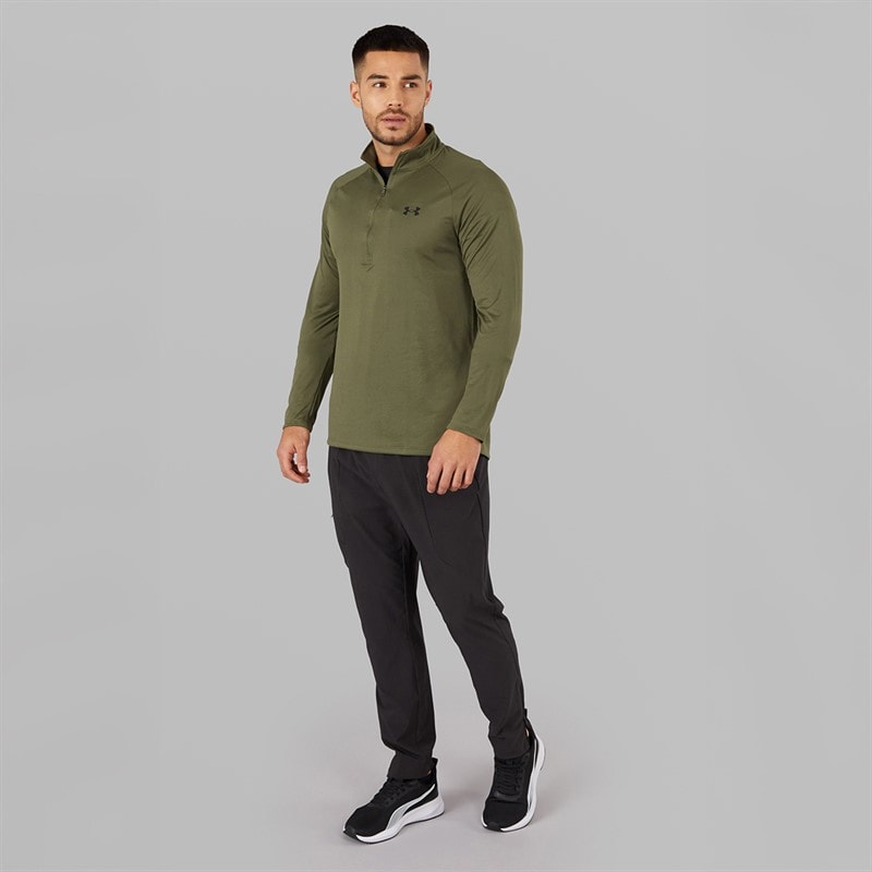 Under Armour Mens UA Tech 2.0 1/2 Zip Marine OD Green/Black - Image 4