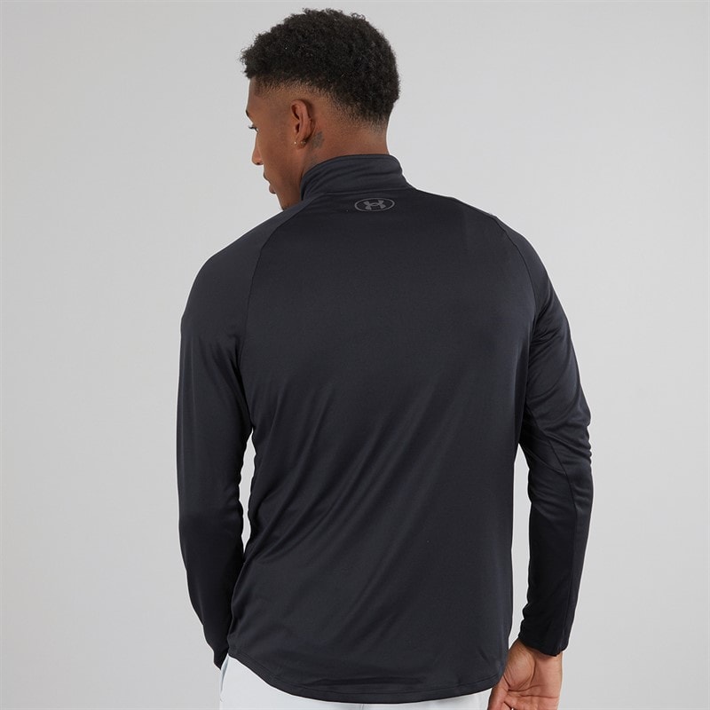 Under Armour Mens UA Tech 2.0 1/2 Zip Top Black/Charcoal - Image 2