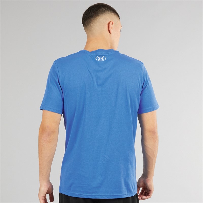Under Armour Mens UA Sportstyle Left Chest Short Sleeve T-Shirt Blue Atlantis/Blue Calm - Image 2