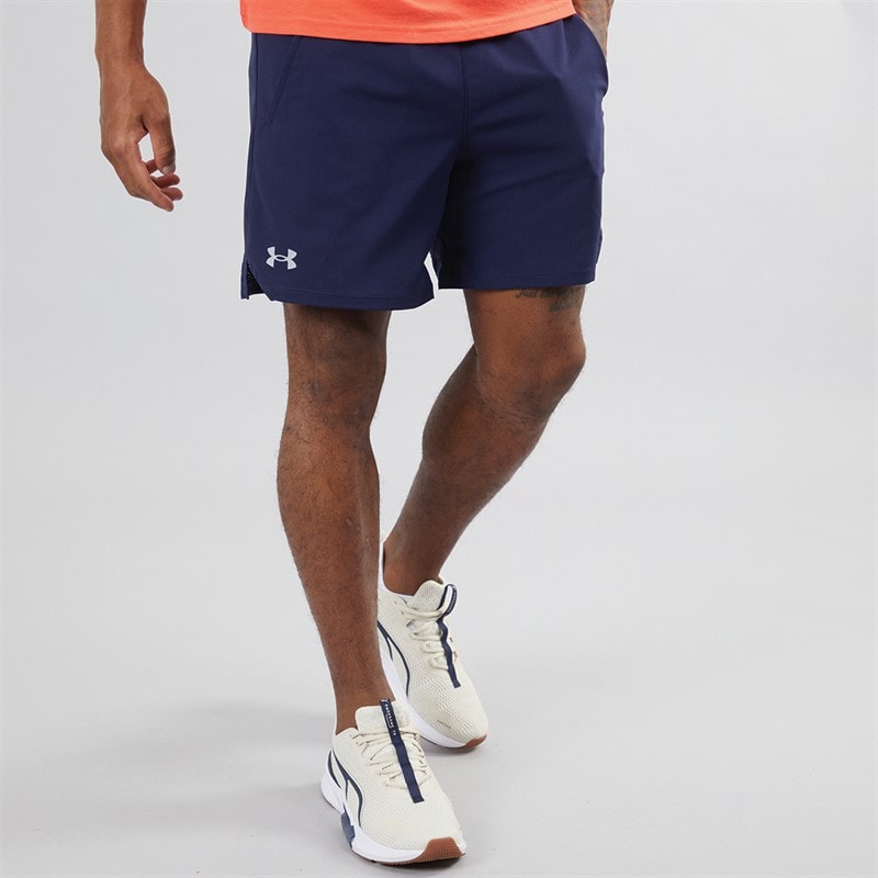 Under Armour Mens UA Vanish Woven 6 Inch Shorts Midnight Navy/Mod Grey - Image 1