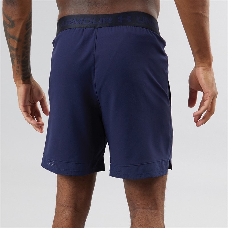Under Armour Mens UA Vanish Woven 6 Inch Shorts Midnight Navy/Mod Grey - Image 3
