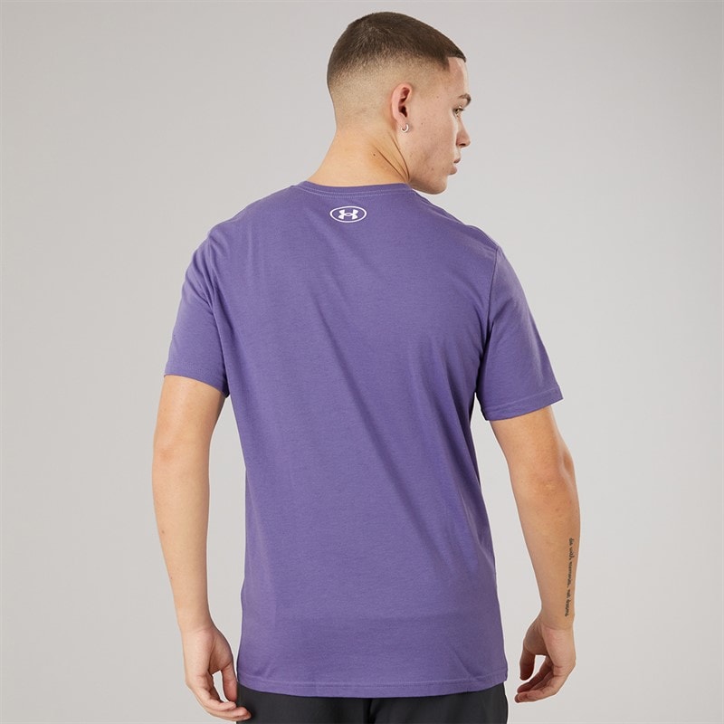 Under Armour Mens UA Sportstyle Left Chest Short Sleeve T-Shirt Purple Luxe/White - Image 2