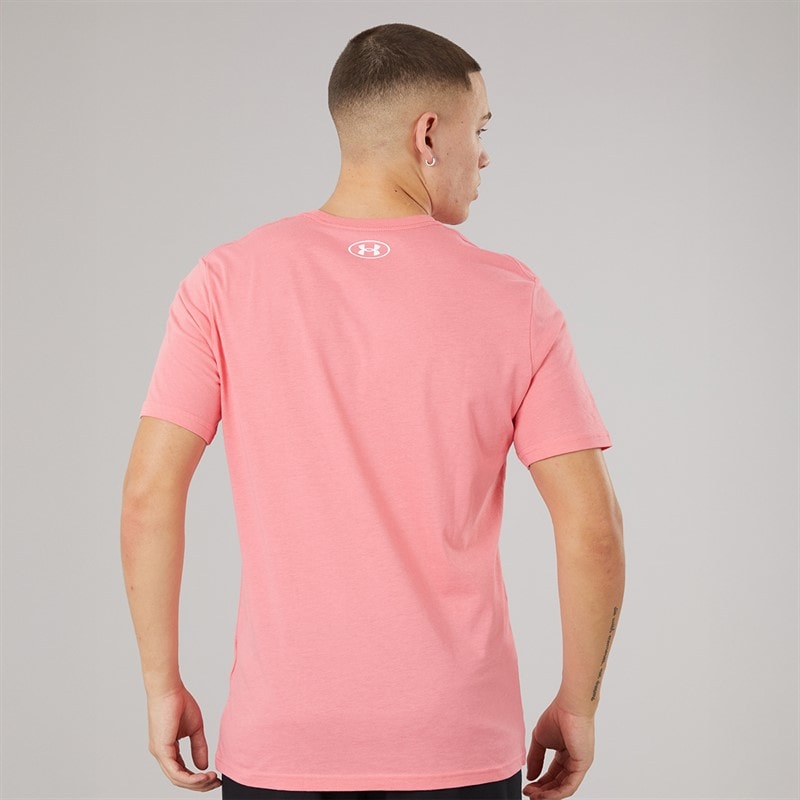 Under Armour Mens UA Sportstyle Left Chest Short Sleeve T-Shirt Bittersweet Pink/White - Image 2
