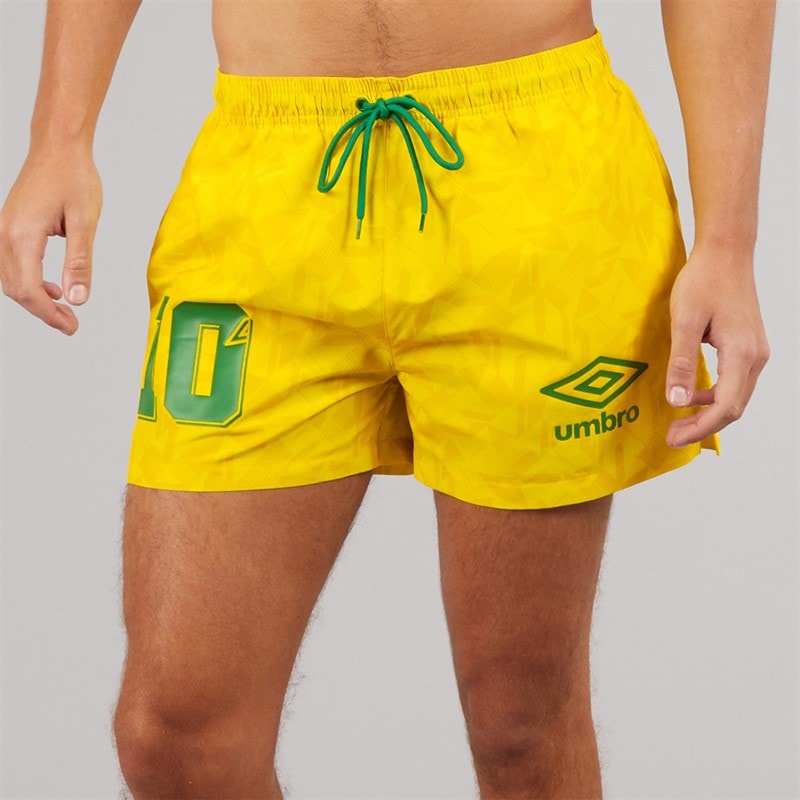 Umbro Mens Racer Swim Shorts Yellow/Green