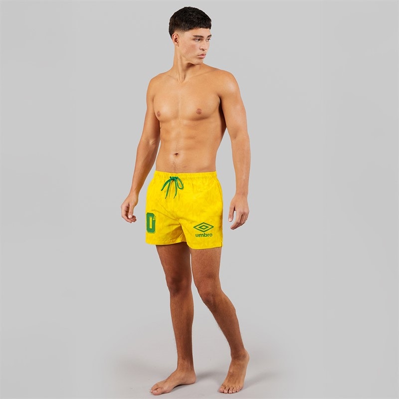 Umbro Mens Racer Swim Shorts Yellow/Green - Image 4