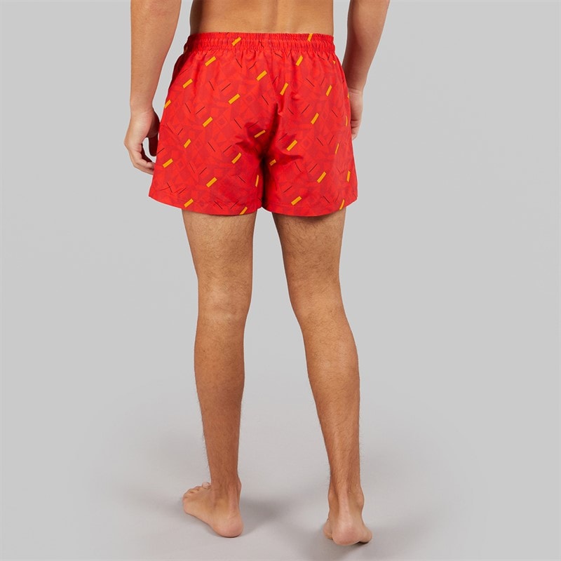 Umbro Mens Racer Swim Shorts Red/Orange/Navy - Image 2