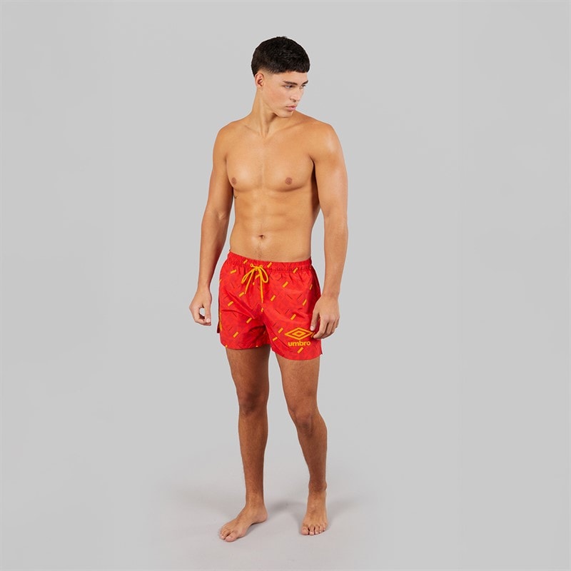 Umbro Mens Racer Swim Shorts Red/Orange/Navy - Image 4