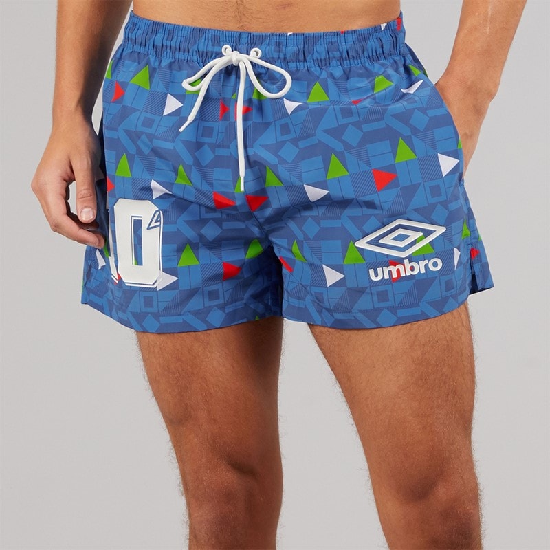 Umbro Mens Racer Swim Shorts Blue/Red/Green/White