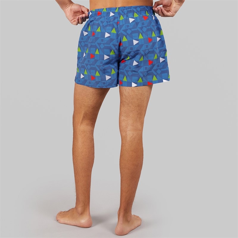 Umbro Mens Racer Swim Shorts Blue/Red/Green/White - Image 2