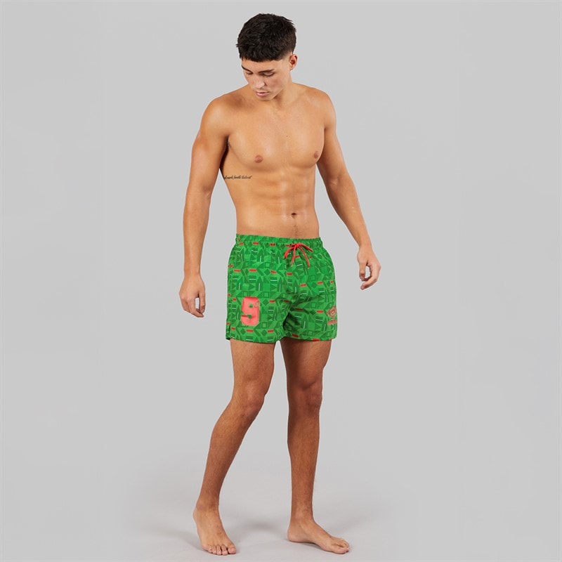 Umbro Mens Racer Swim Shorts Green/Red/White - Image 4