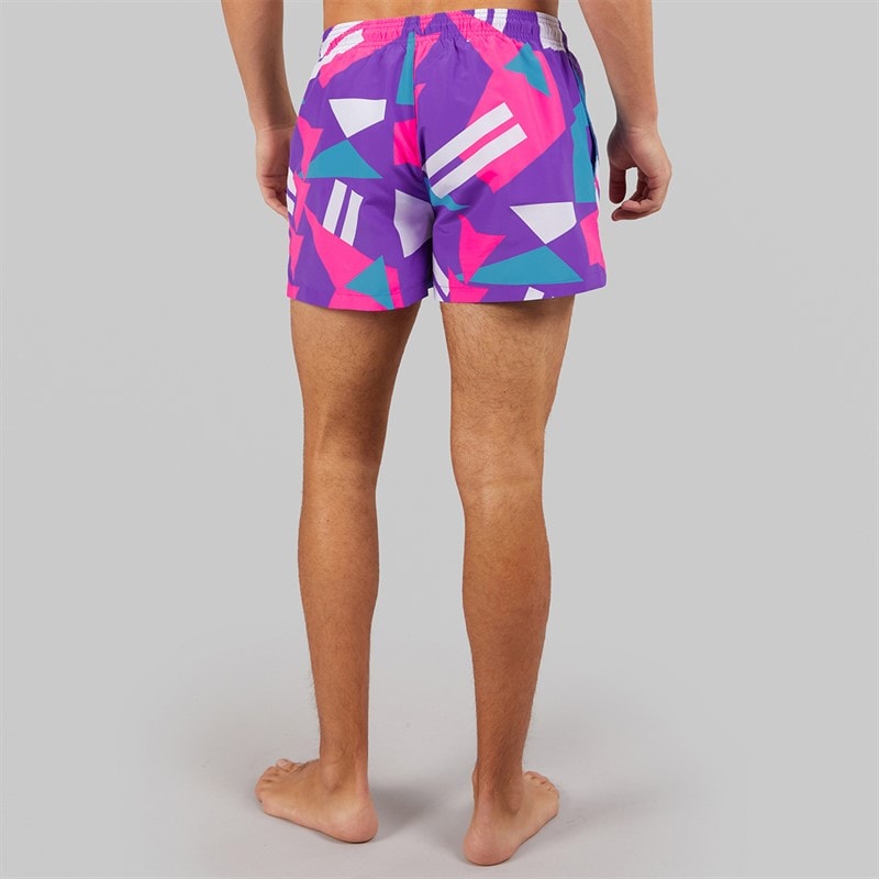 Umbro Mens Loco Swim Shorts Prism Violet/Knockout Pink/Hawiian Blue - Image 2