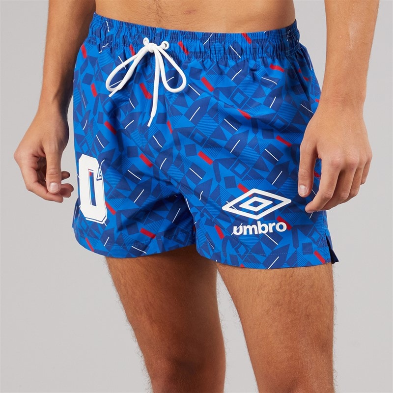 Umbro Mens Racer Swim Shorts Blue/Red/White