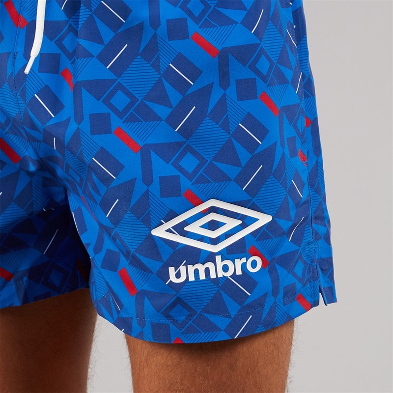 Umbro Mens Racer Swim Shorts Blue/Red/White - Image 3