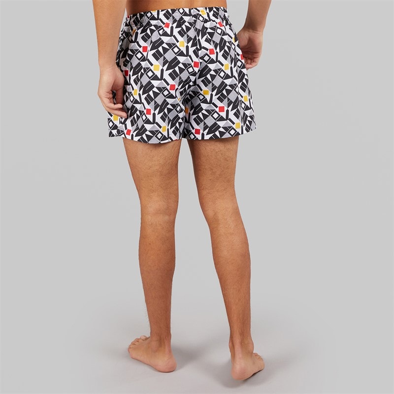 Umbro Mens Racer Swim Shorts White/Black/Gold/Red - Image 2