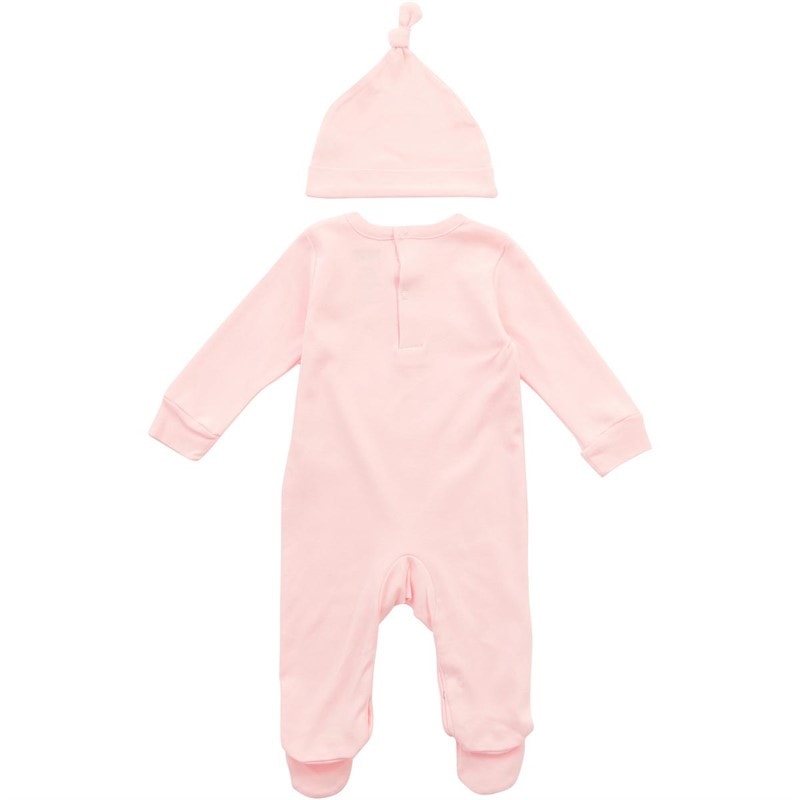 DKNY Jeans Baby Girls Outfit With Knotted Hat Set Pink Baby Pink - Image 2