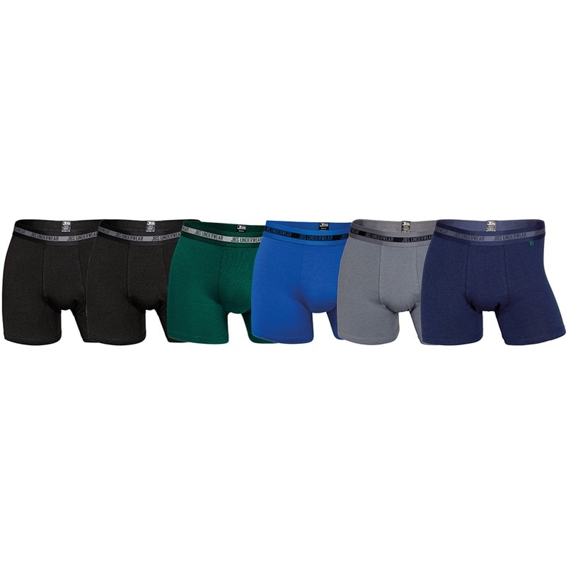 JBS Mens Six Pack Bamboo Boxers Multicolour - Image 1