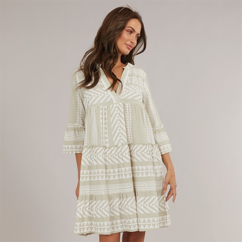Vero Moda Womens Dicthe Tunic Silver Lining Ibiza Snow White - Image 1