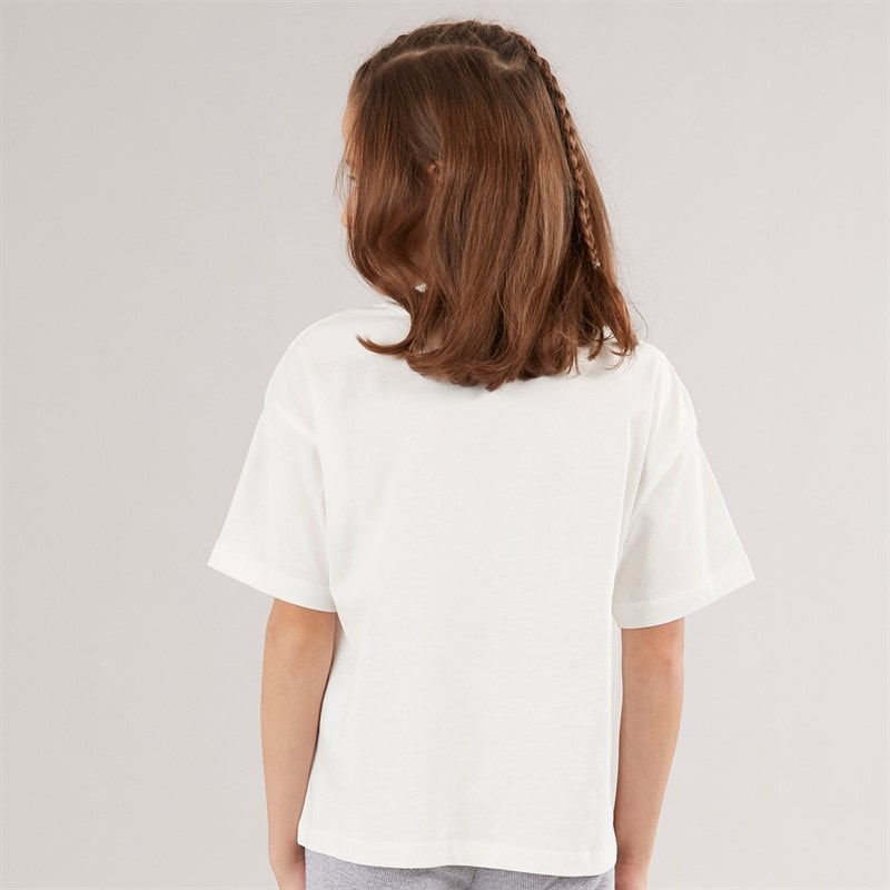 Vero Moda Girls Katrine Cropped T-Shirt Snow White Chillin C-12 Snow White Chillin - Image 2