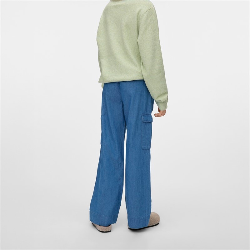 Vero Moda Girls Demi Cargo Trousers Medium Blue Denim - Image 2