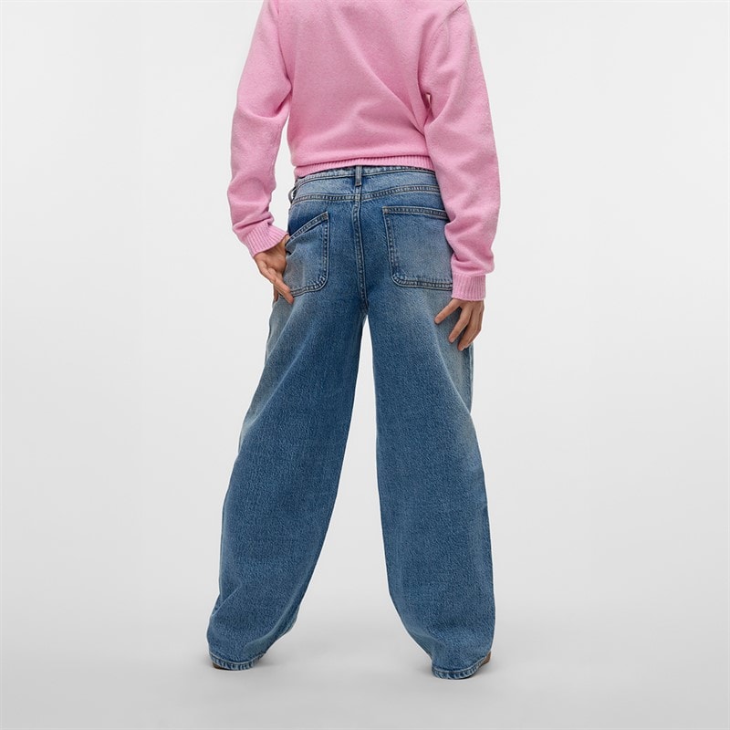 Vero Moda Girls Brook Baggy Jeans Medium Blue Denim - Image 2