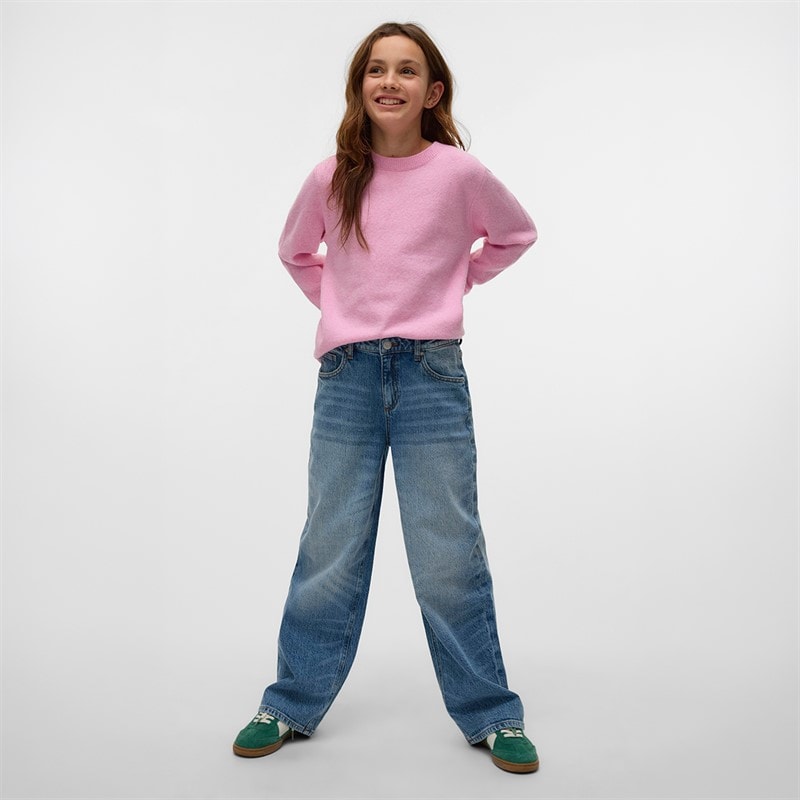 Vero Moda Girls Brook Baggy Jeans Medium Blue Denim - Image 3