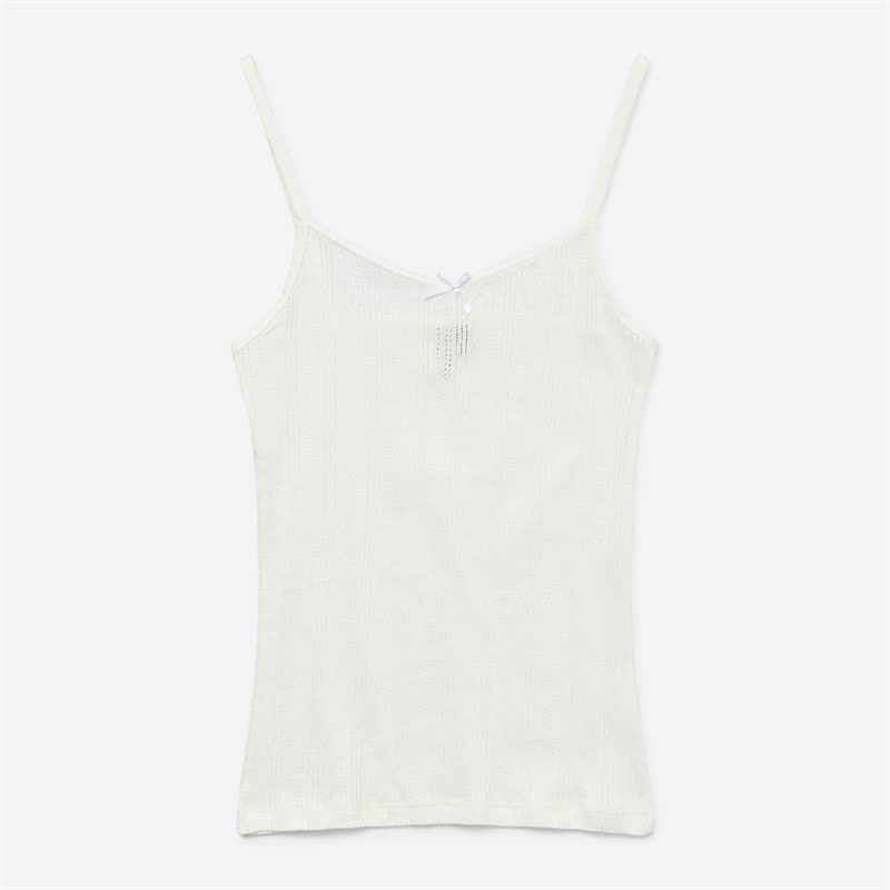 Vero Moda Womens Lisa Pointelle Vest Snow White - Image 4