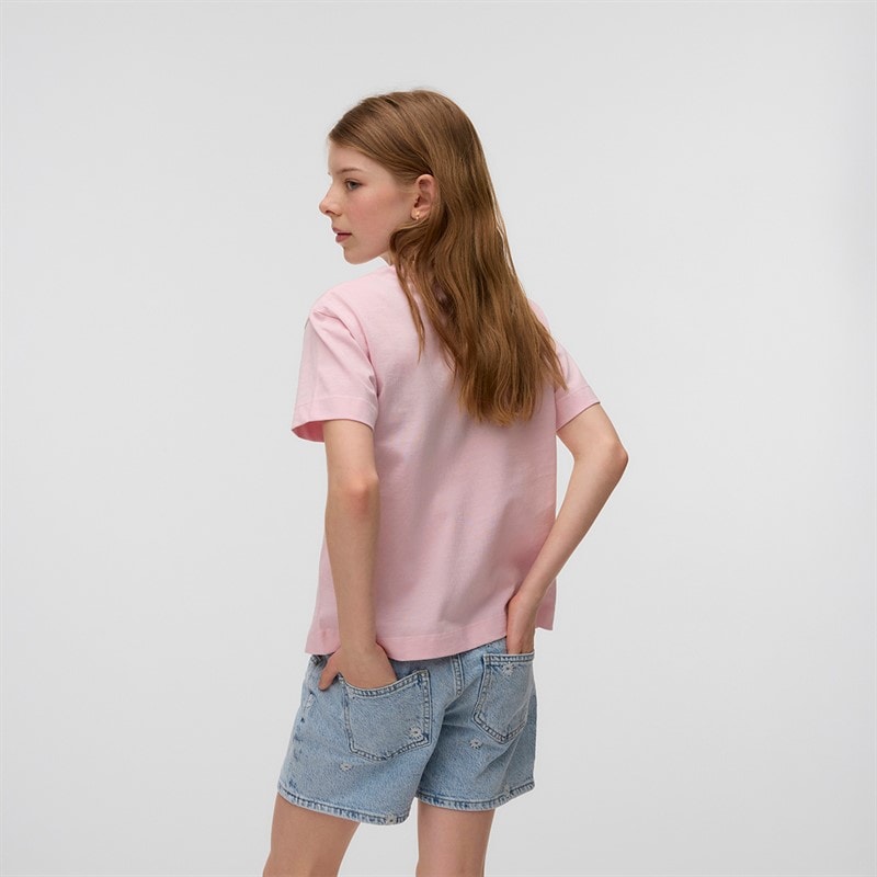 Vero Moda Girls Palma Mette T-Shirt Pink-A-Boo - Image 2