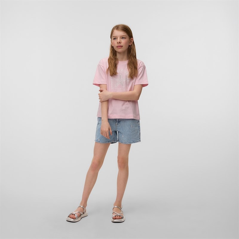 Vero Moda Girls Palma Mette T-Shirt Pink-A-Boo - Image 3
