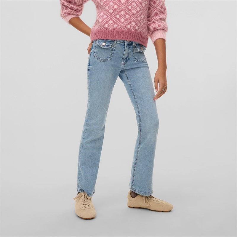 Vero Moda Girls Flash Flared Jeans Light Blue Denim - Image 1