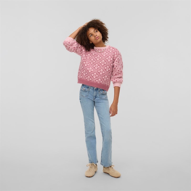 Vero Moda Girls Flash Flared Jeans Light Blue Denim - Image 3