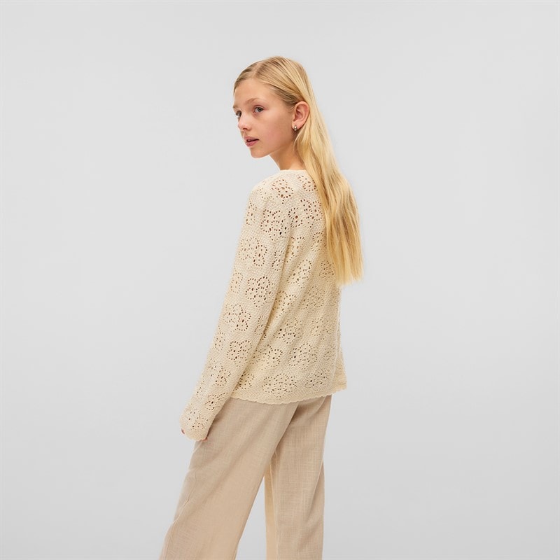 Vero Moda Girls Ava Tie String Cardigan Birch - Image 2