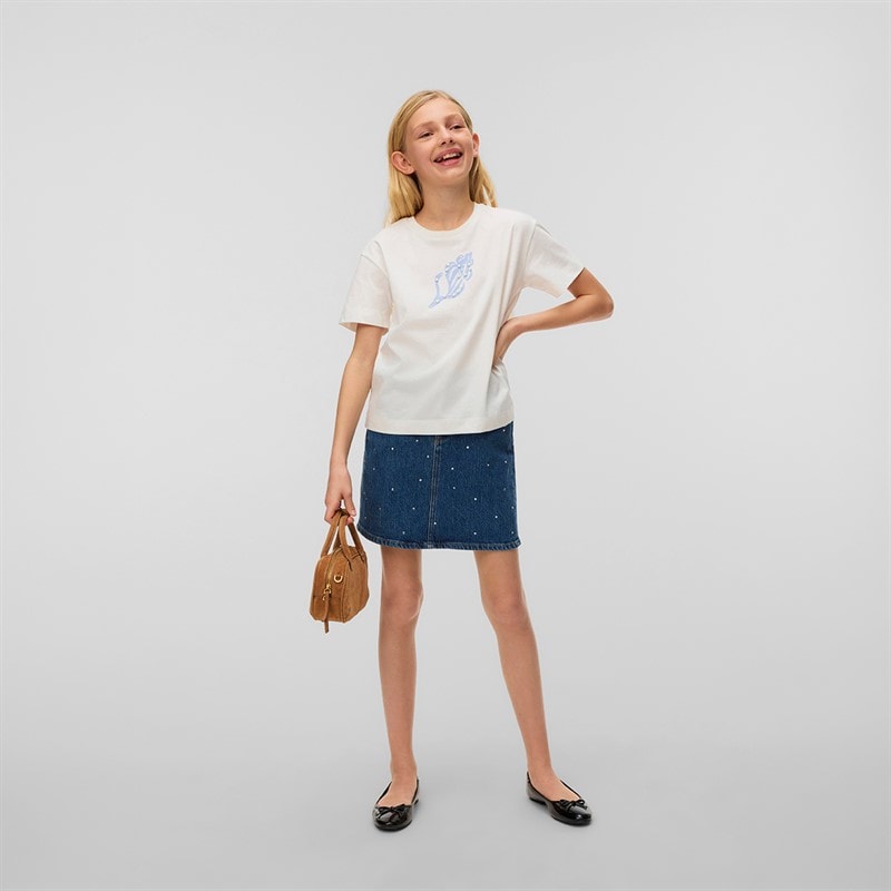 Vero Moda Girls Palma Mette T-Shirt Snow White - Image 3