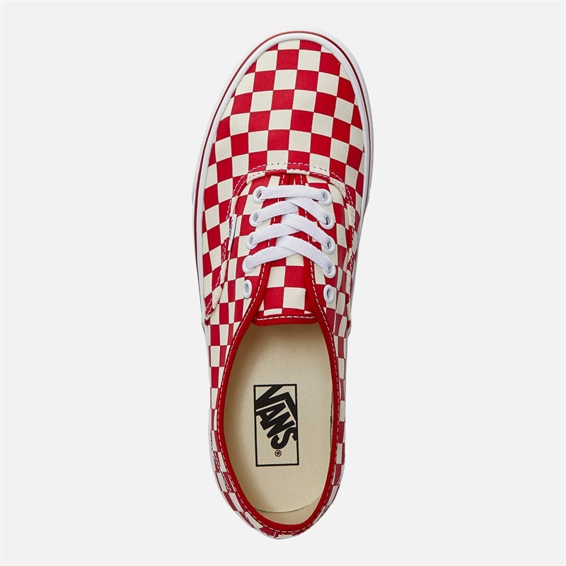 Vans Authentic Checkerboard Trainers Racing Red/White - Image 4