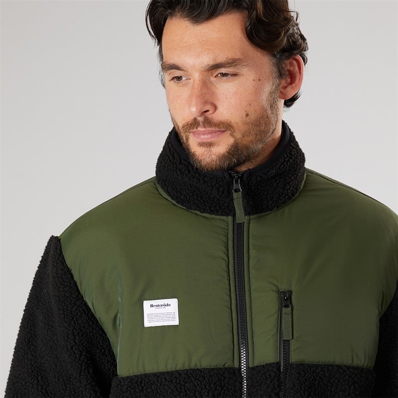 Resteröds Mens Panel Zip Fleece Green - Image 3