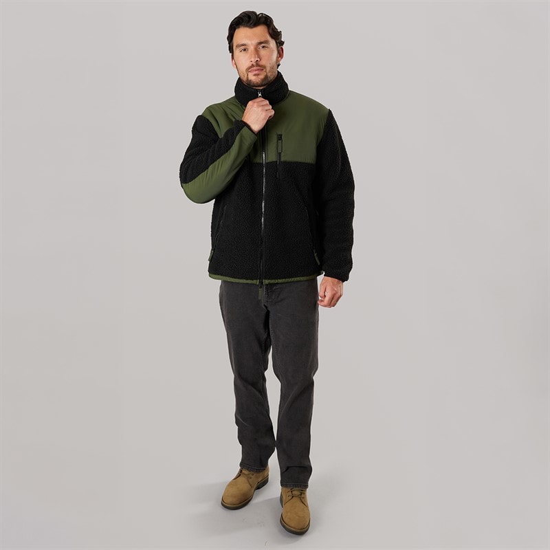 Resteröds Mens Panel Zip Fleece Green - Image 4