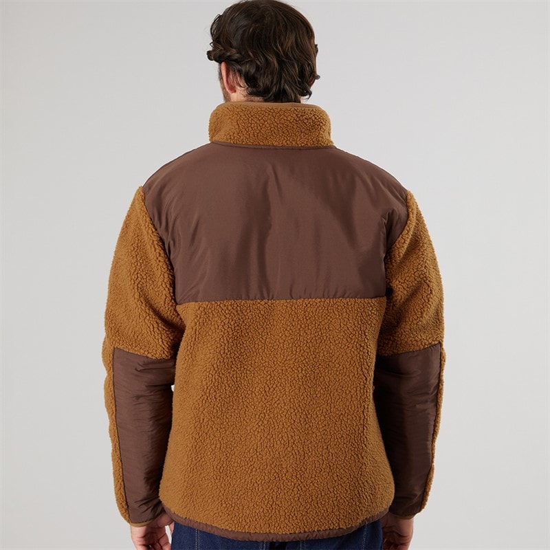 Resteröds Mens Panel Zip Fleece Brown - Image 2