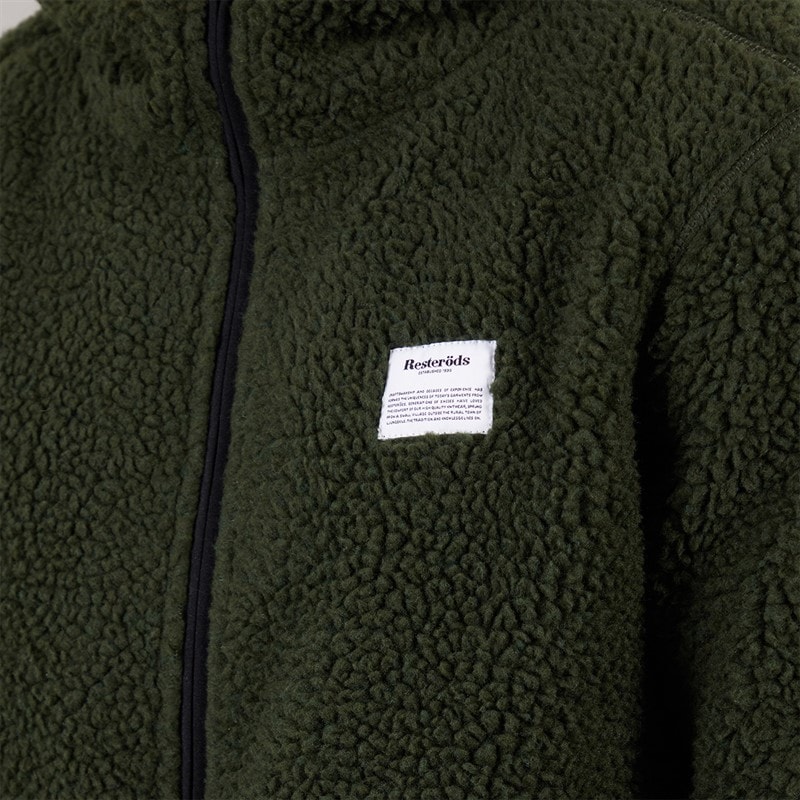 Resteröds Resterröds Mens Fleece Hoodie Jacket Green - Image 3